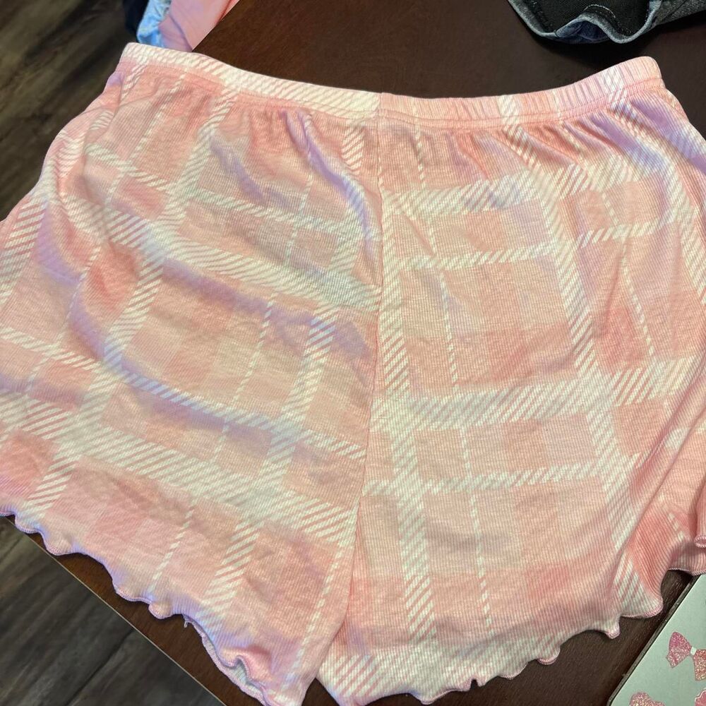 ROMWE‎ Pink Plaid Pajama Shorts Size L NWT - Picture 3 of 3